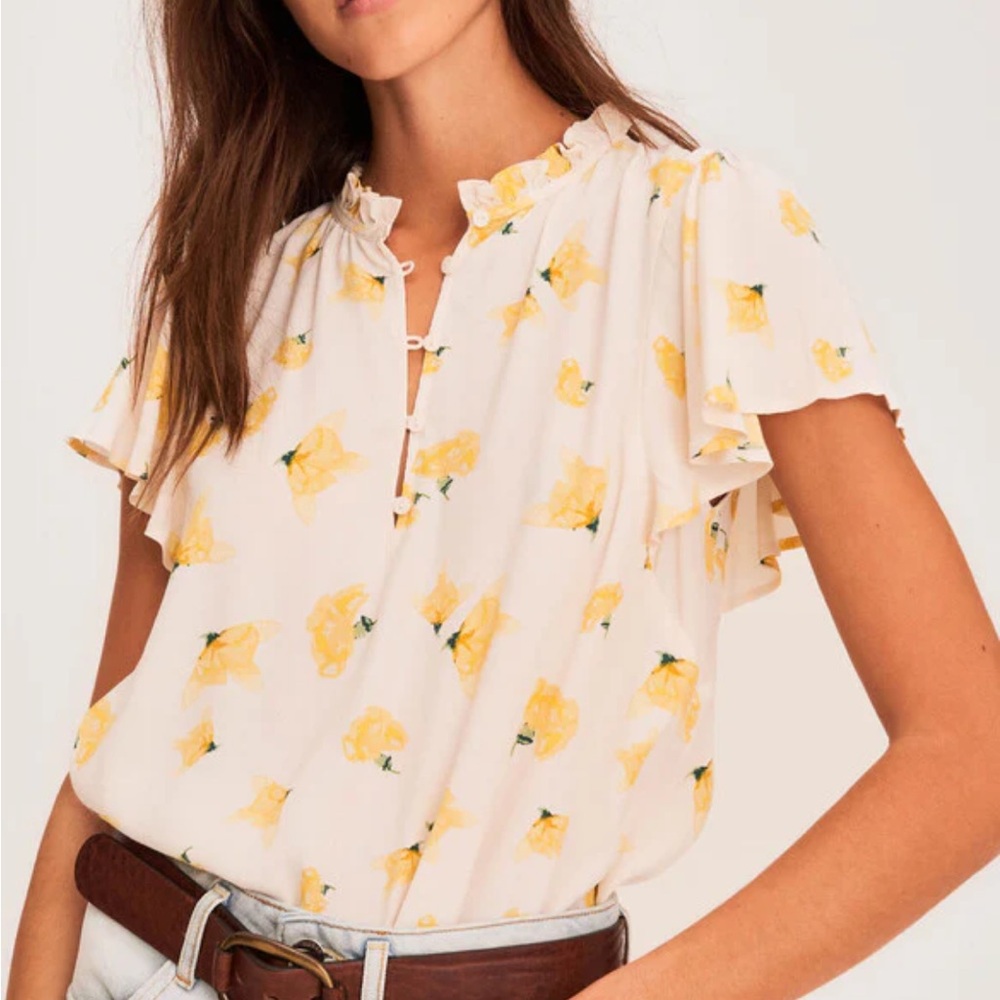 ba&sh floral Kila Blouse